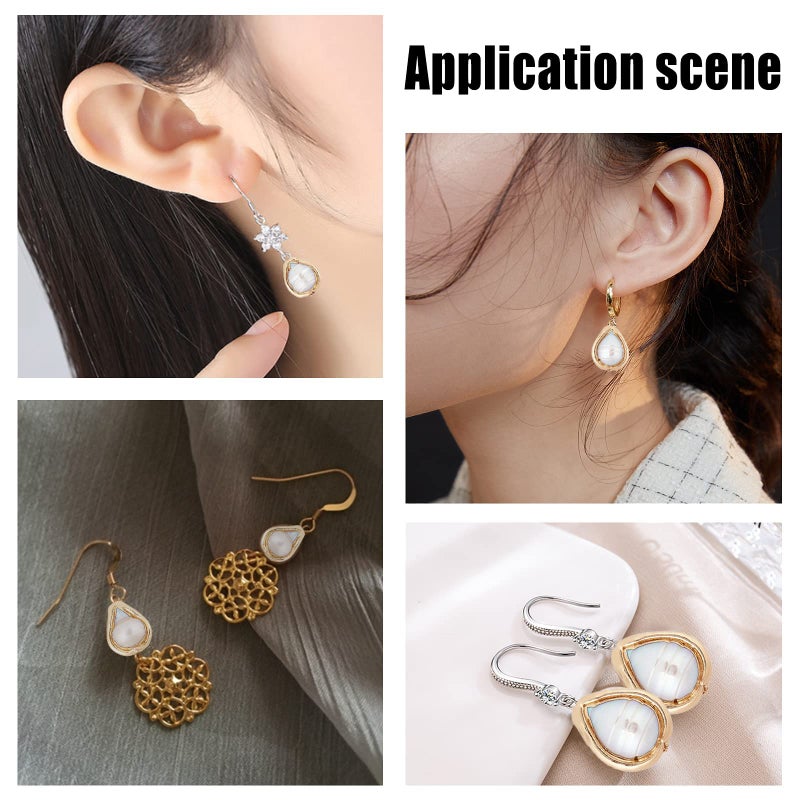 CHGCRAFT 5Pcs 15.5~26mm Natural Baroque Pearl Beads Cultured Freshwater Pearl Spacer Beads Nuggets Shaped Loose Beads with Golden Tone Edge for DIY Earring Jewelry Making - Image 5